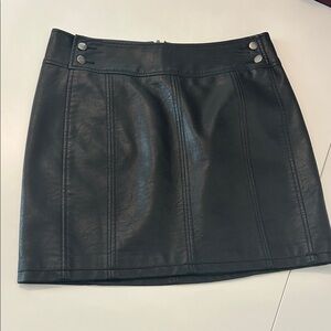 Free People Black Mini Vegan Leather Skirt 8